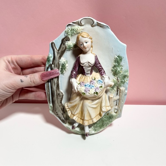 Vintage Victorian coquette Cottagecore ornate woman 3D wall art